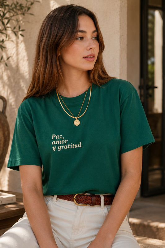 T-shirt - Paz, amor y gratitud