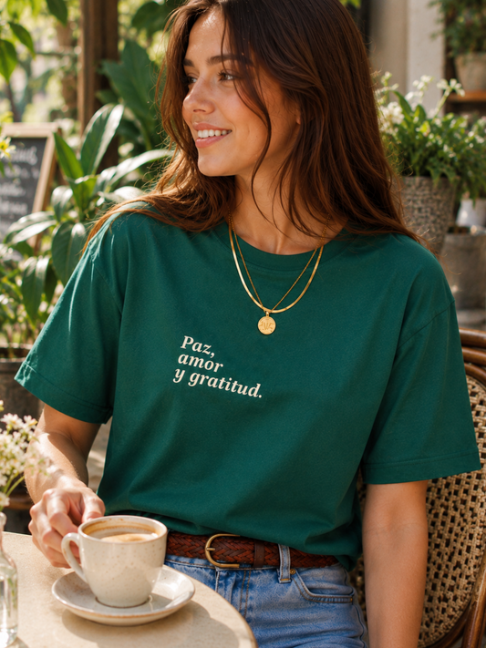 T-shirt - Paz, amor y gratitud